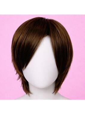 New Epic Cosplay Short Brown Layered Wig Heat Resistant Synthetic Unisex